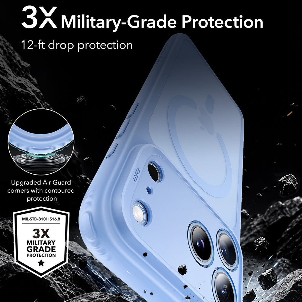 Coque MagSafe pour Apple iPhone 18 Pro, ESR, Classic Hybrid, Bleu Satiné