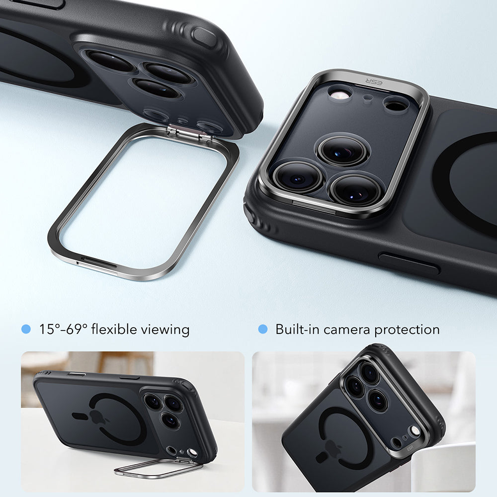 Coque MagSafe pour Apple iPhone 18 Pro Max / 17 Pro Max, ESR, Classic Hybrid Kickstand, Noir Satiné