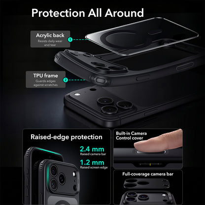 Coque MagSafe pour Apple iPhone 18 Pro Max / 17 Pro Max, ESR, Classic Hybrid, Noir Transparent