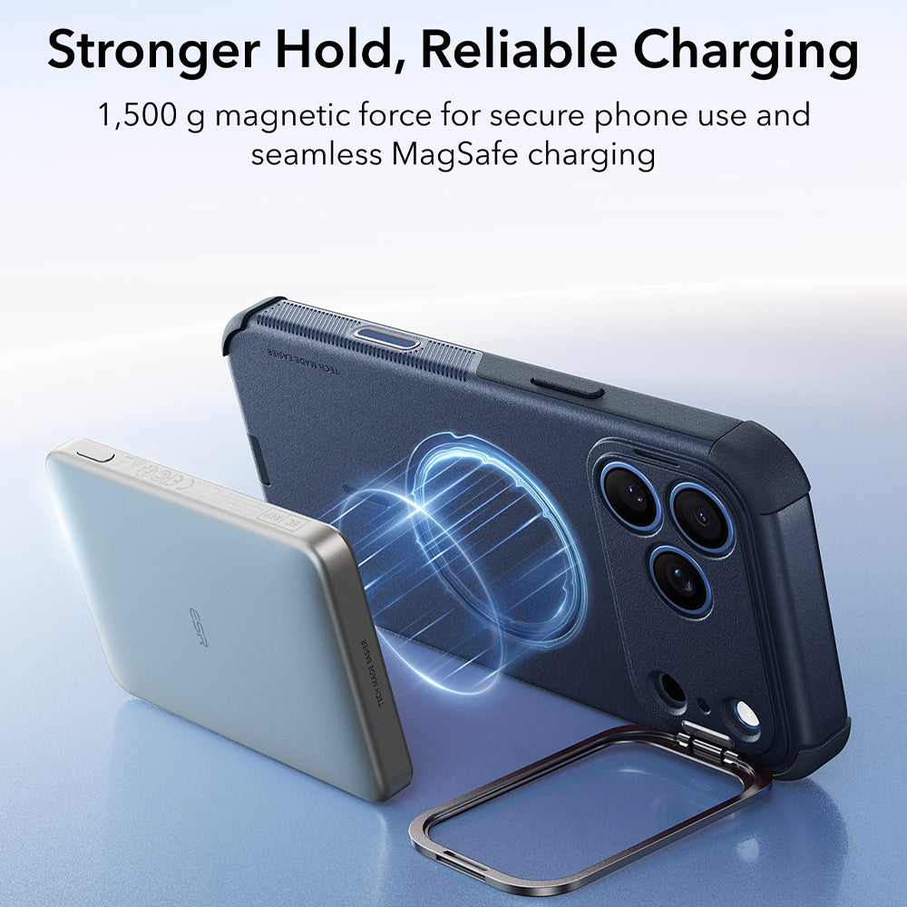 Coque MagSafe pour Apple iPhone 18 Pro Max / 17 Pro Max, ESR, Cyber Armor Kickstand, Bleue