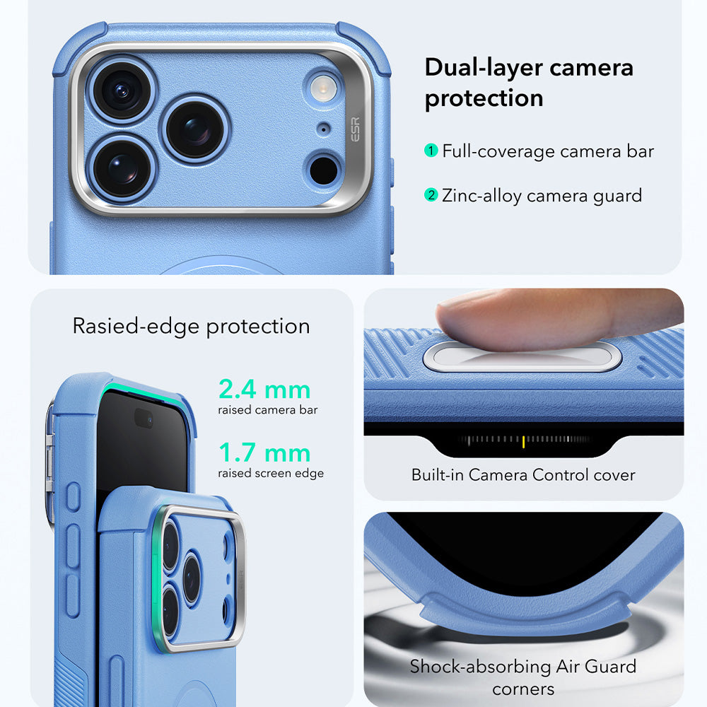 MagSafe-Hülle für Apple iPhone 18 Pro Max / 17 Pro Max, ESR, Cyber Armor Kickstand, Blau