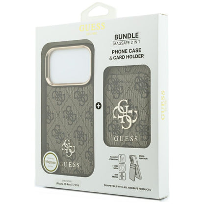 Coque MagSafe pour Apple iPhone 18 Pro Max / 17 Pro Max, Guess, 4G Cardslot, marron