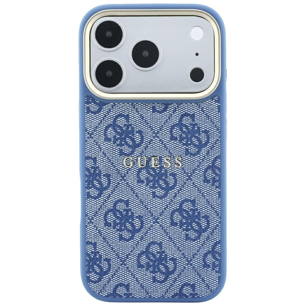 Coque MagSafe pour Apple iPhone 18 Pro Max / 17 Pro Max, Guess, 4G Embossed Classic, Bleue