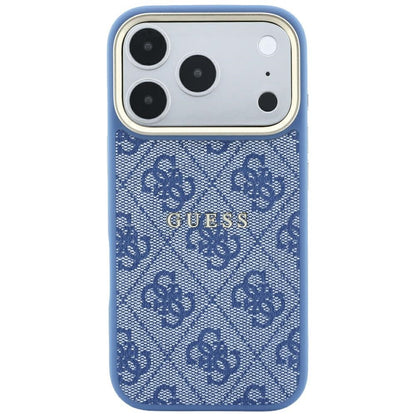 Coque MagSafe pour Apple iPhone 18 Pro Max / 17 Pro Max, Guess, 4G Embossed Classic, Bleue