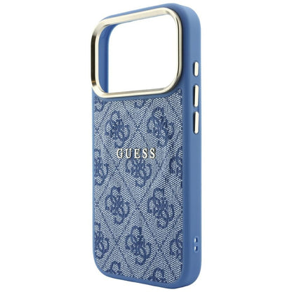 Coque MagSafe pour Apple iPhone 18 Pro Max / 17 Pro Max, Guess, 4G Embossed Classic, Bleue
