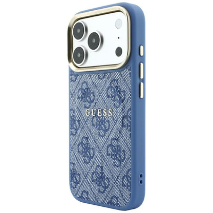 Coque MagSafe pour Apple iPhone 18 Pro Max / 17 Pro Max, Guess, 4G Embossed Classic, Bleue