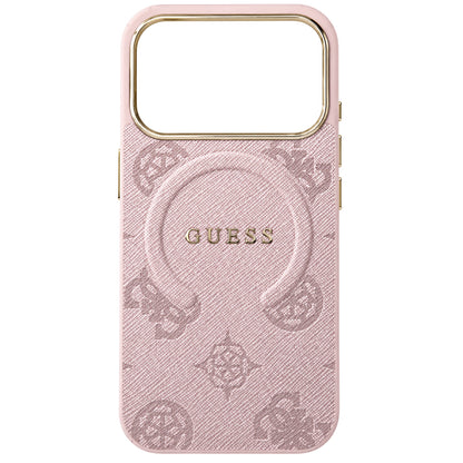 Coque MagSafe pour Apple iPhone 18 Pro Max / 17 Pro Max, Guess, Logo Classique 4G en Relief, Rose
