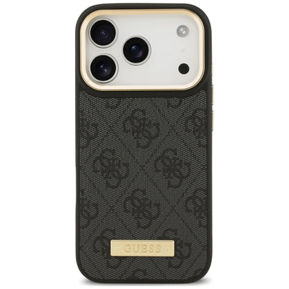 Coque MagSafe pour Apple iPhone 18 Pro Max / 17 Pro Max, Guess, plaque logo 4G, noire