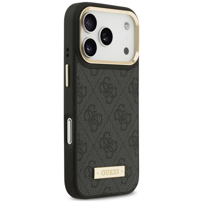 Coque MagSafe pour Apple iPhone 18 Pro Max / 17 Pro Max, Guess, plaque logo 4G, noire