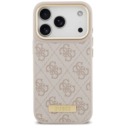 Coque MagSafe pour Apple iPhone 18 Pro Max / 17 Pro Max, Guess, plaque logo 4G, rose