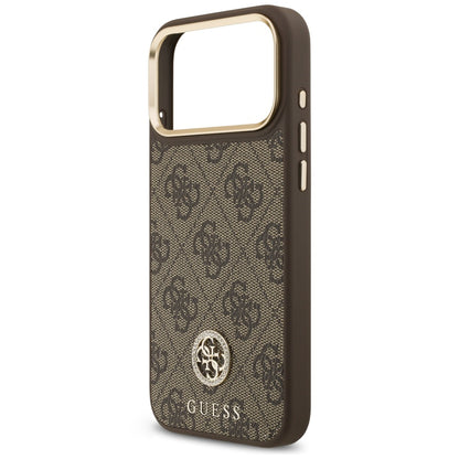 MagSafe-Hülle für Apple iPhone 18 Pro Max / 17 Pro Max, Guess, 4G Strass Logo, Braun