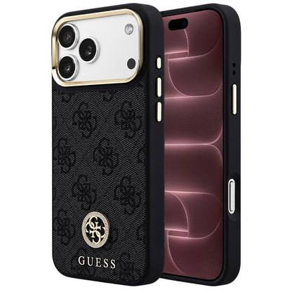 Coque MagSafe pour Apple iPhone 18 Pro Max / 17 Pro Max, Guess, logo 4G strass, noire