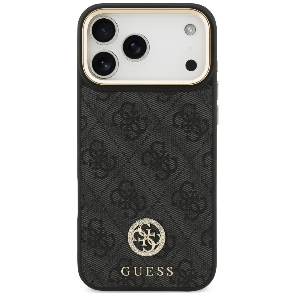 Coque MagSafe pour Apple iPhone 18 Pro Max / 17 Pro Max, Guess, logo 4G strass, noire