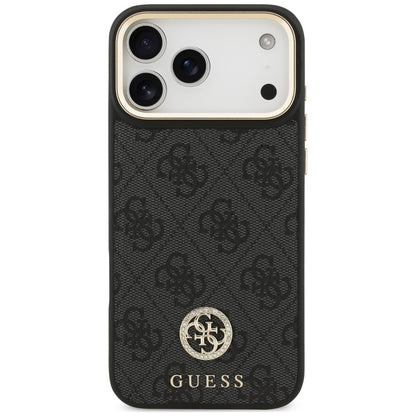 Coque MagSafe pour Apple iPhone 18 Pro Max / 17 Pro Max, Guess, logo 4G strass, noire