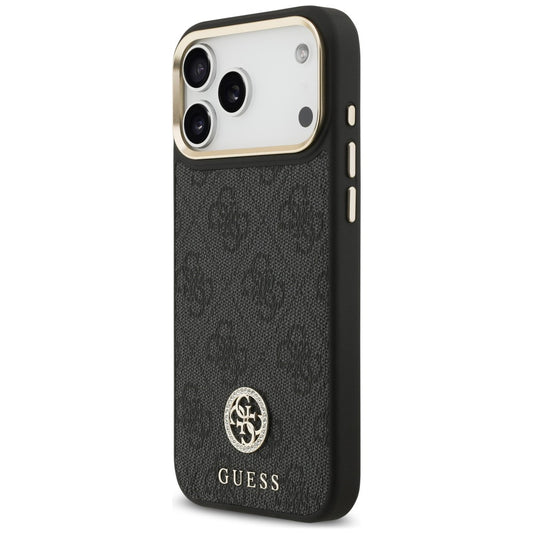 Coque MagSafe pour Apple iPhone 18 Pro Max / 17 Pro Max, Guess, logo 4G strass, noire