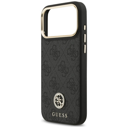 Coque MagSafe pour Apple iPhone 18 Pro Max / 17 Pro Max, Guess, logo 4G strass, noire