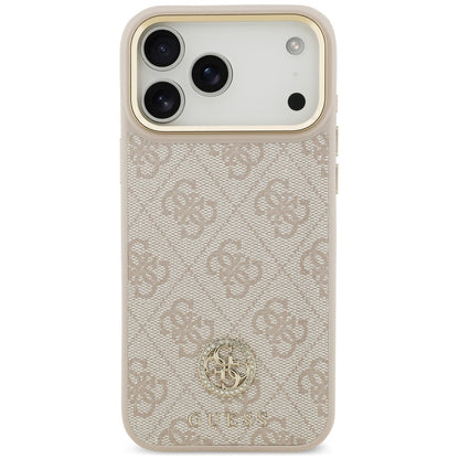 Coque MagSafe pour Apple iPhone 18 Pro Max / 17 Pro Max, Guess, logo 4G strass, rose