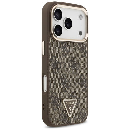 Coque MagSafe pour Apple iPhone 18 Pro Max / 17 Pro Max, Guess, Logo Triangle 4G, Marron