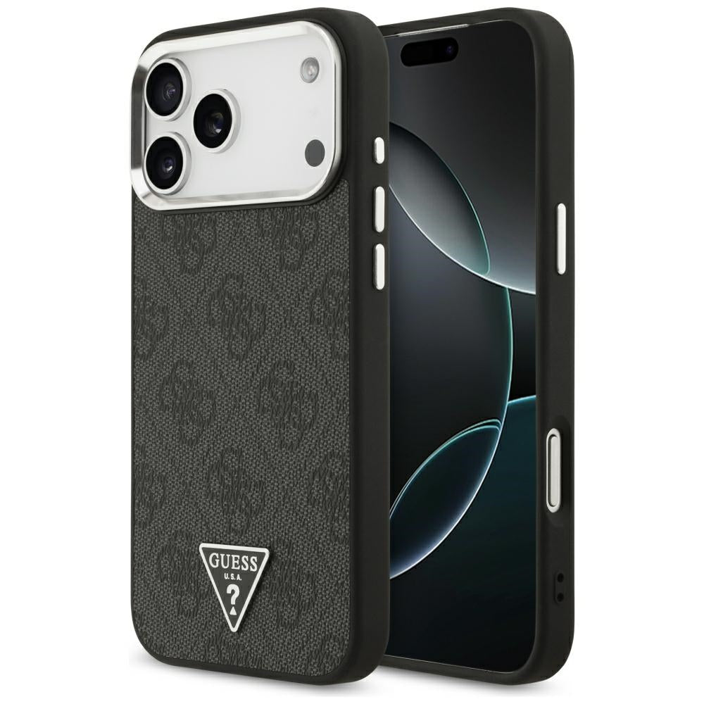 Coque MagSafe pour Apple iPhone 18 Pro Max / 17 Pro Max, Guess, Logo Triangle 4G, Noire