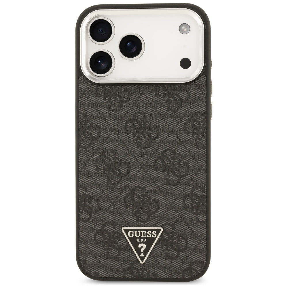 Coque MagSafe pour Apple iPhone 18 Pro Max / 17 Pro Max, Guess, Logo Triangle 4G, Noire
