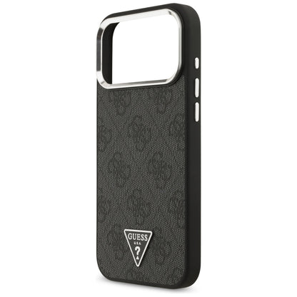Coque MagSafe pour Apple iPhone 18 Pro Max / 17 Pro Max, Guess, Logo Triangle 4G, Noire