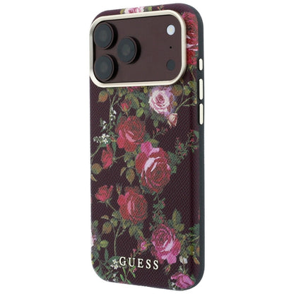 Coque MagSafe pour Apple iPhone 18 Pro Max / 17 Pro Max, Guess, Blossom Roses Print, bordeaux