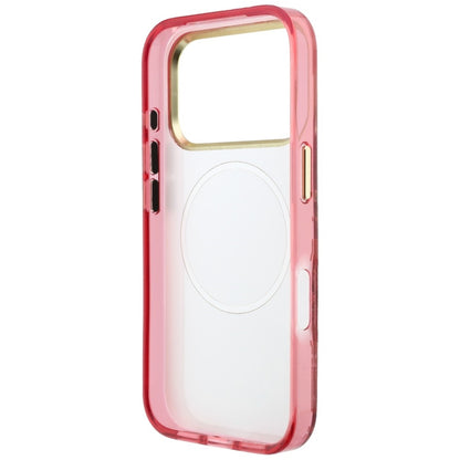 Coque MagSafe pour Apple iPhone 18 Pro Max / 17 Pro Max, Guess, IML Glitter Blossom Roses, Bordeaux