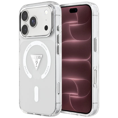 Coque MagSafe pour Apple iPhone 18 Pro Max / 17 Pro Max, Guess, IML Gradient Triangle Logo, transparente