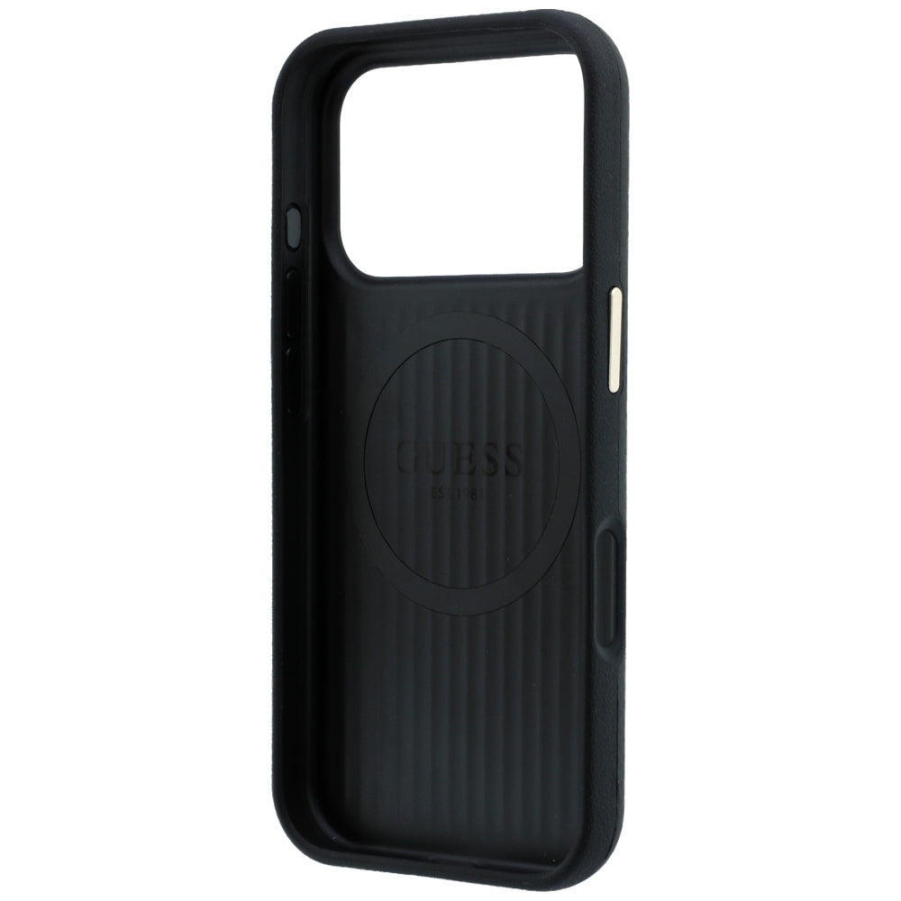 Coque MagSafe pour Apple iPhone 18 Pro Max / 17 Pro Max, Guess, Logo Triangle Kevlar, Noire