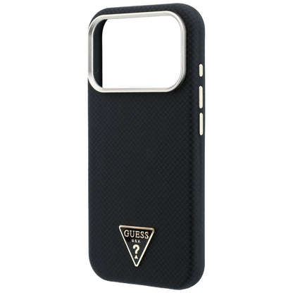 Coque MagSafe pour Apple iPhone 18 Pro Max / 17 Pro Max, Guess, Logo Triangle Kevlar, Noire