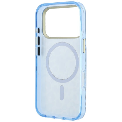 Coque MagSafe pour Apple iPhone 18 Pro Max / 17 Pro Max, Guess, Logo Triangle Paillettes Léopard, Bleu
