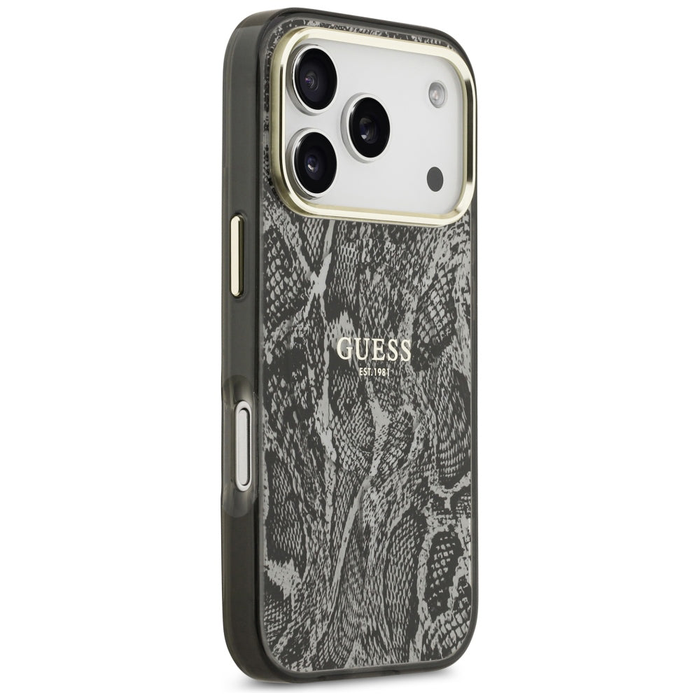 MagSafe-Hülle für Apple iPhone 18 Pro Max / 17 Pro Max, Guess, Python-Muster, Schwarz