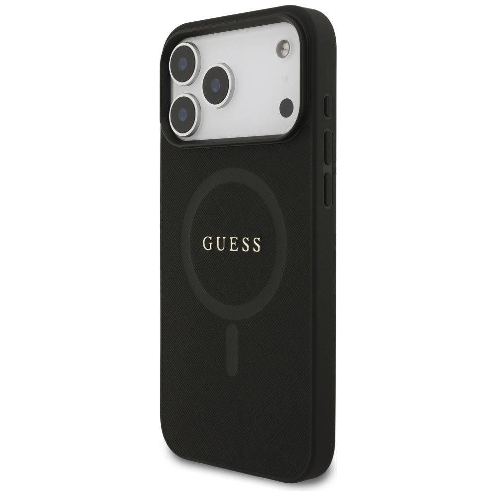 Coque MagSafe pour Apple iPhone 18 Pro Max / 17 Pro Max, Guess, Saffiano, Noire