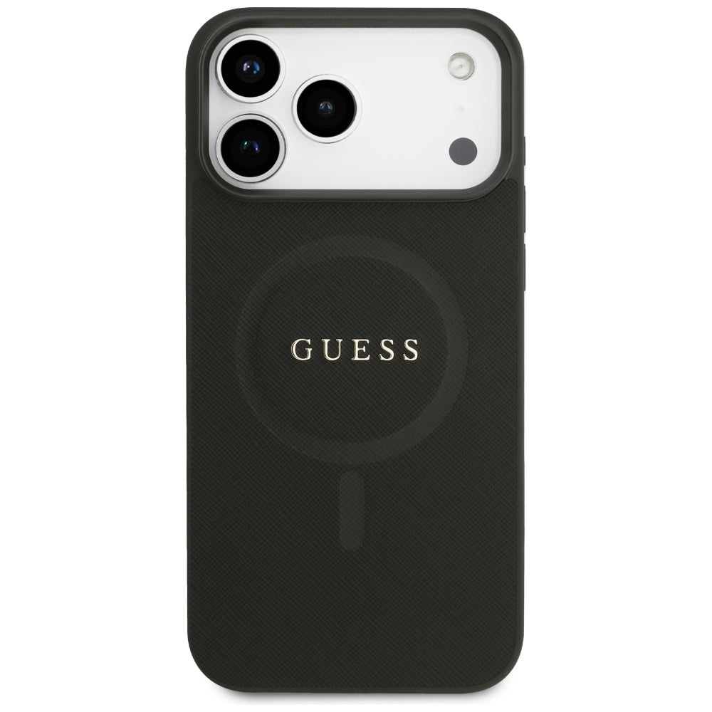Coque MagSafe pour Apple iPhone 18 Pro Max / 17 Pro Max, Guess, Saffiano, Noire