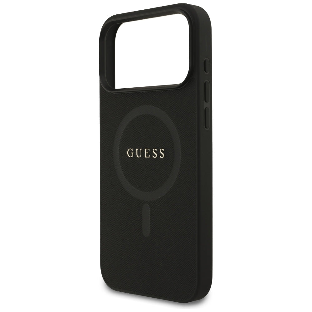 Coque MagSafe pour Apple iPhone 18 Pro Max / 17 Pro Max, Guess, Saffiano, Noire
