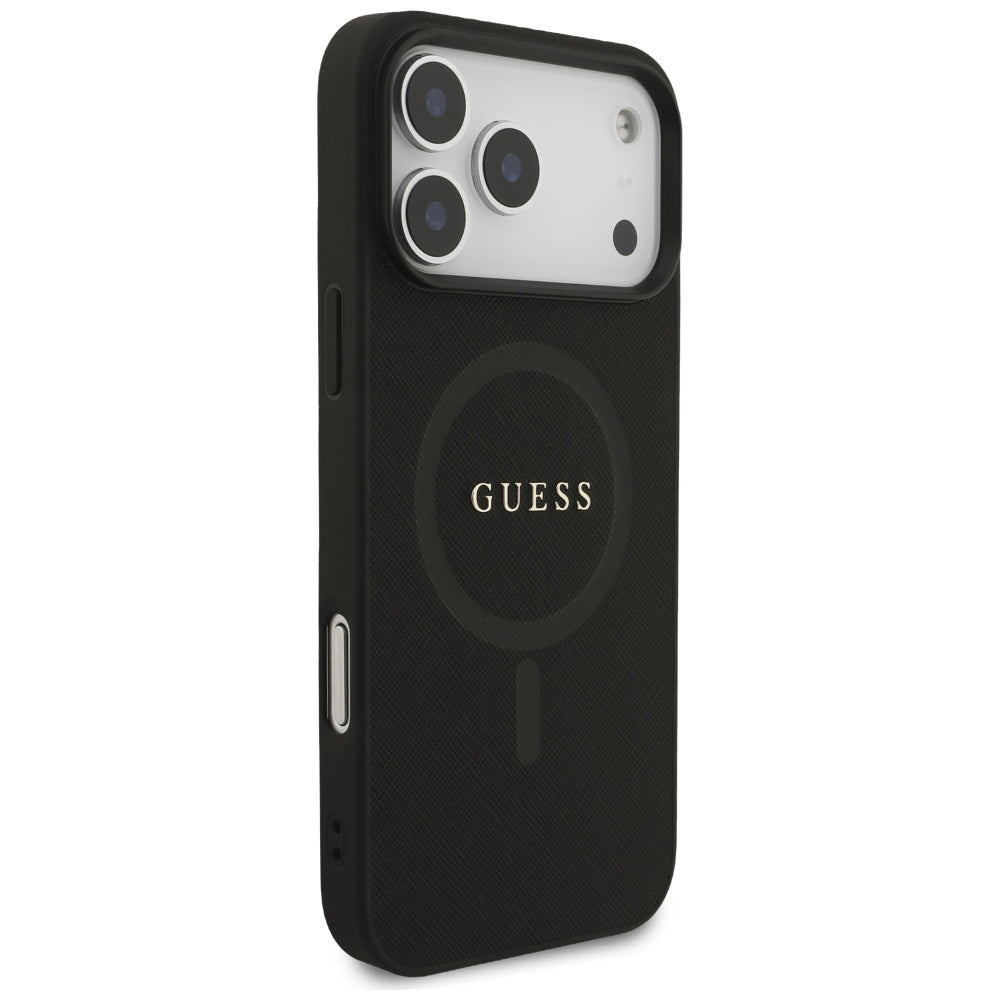 Coque MagSafe pour Apple iPhone 18 Pro Max / 17 Pro Max, Guess, Saffiano, Noire