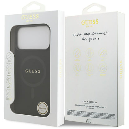 Coque MagSafe pour Apple iPhone 18 Pro Max / 17 Pro Max, Guess, Saffiano, Noire