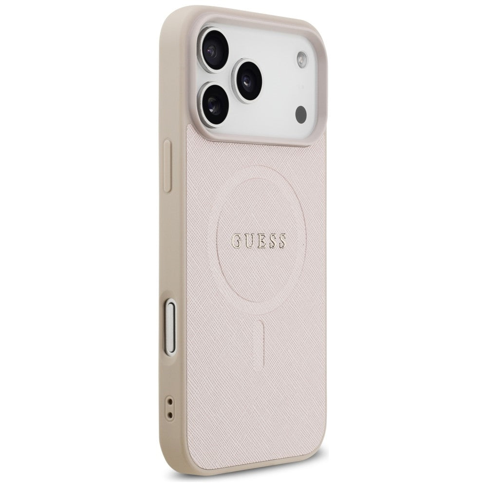 Coque MagSafe pour Apple iPhone 18 Pro Max / 17 Pro Max, Guess, Saffiano, Rose