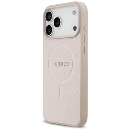 Coque MagSafe pour Apple iPhone 18 Pro Max / 17 Pro Max, Guess, Saffiano, Rose