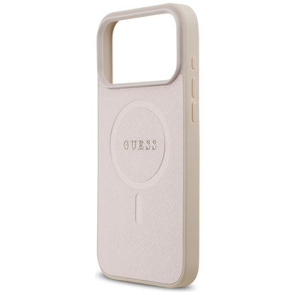 Coque MagSafe pour Apple iPhone 18 Pro Max / 17 Pro Max, Guess, Saffiano, Rose