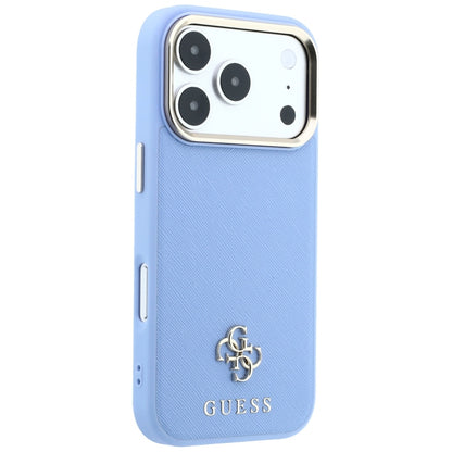 Coque MagSafe pour Apple iPhone 18 Pro Max / 17 Pro Max, Guess, Saffiano Small 4G Classic, Bleu
