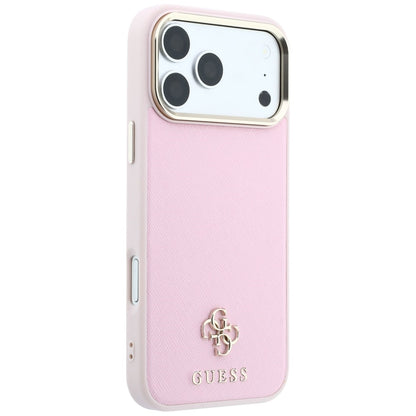 Coque MagSafe pour Apple iPhone 18 Pro Max / 17 Pro Max, Guess, Saffiano Small 4G Classic, Rose