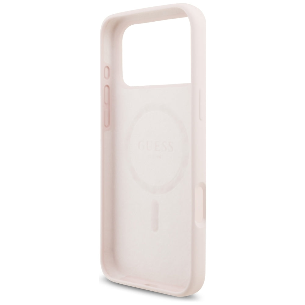 MagSafe-Hülle für Apple iPhone 18 Pro Max / 17 Pro Max, Guess, Script Metal Logo, Rosa