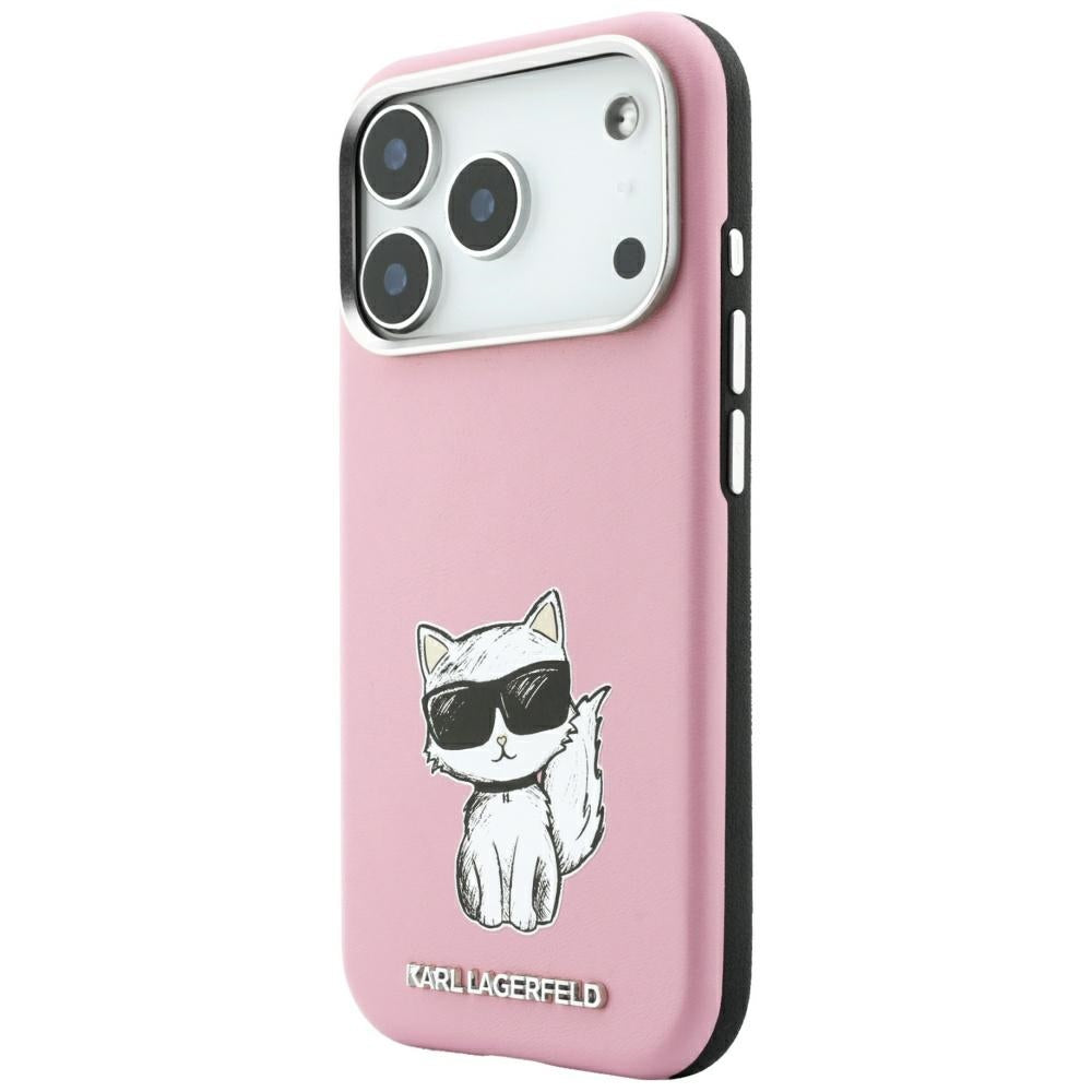 Coque MagSafe pour Apple iPhone 18 Pro Max / 17 Pro Max, Karl Lagerfeld, Choupette Sketch, Rose