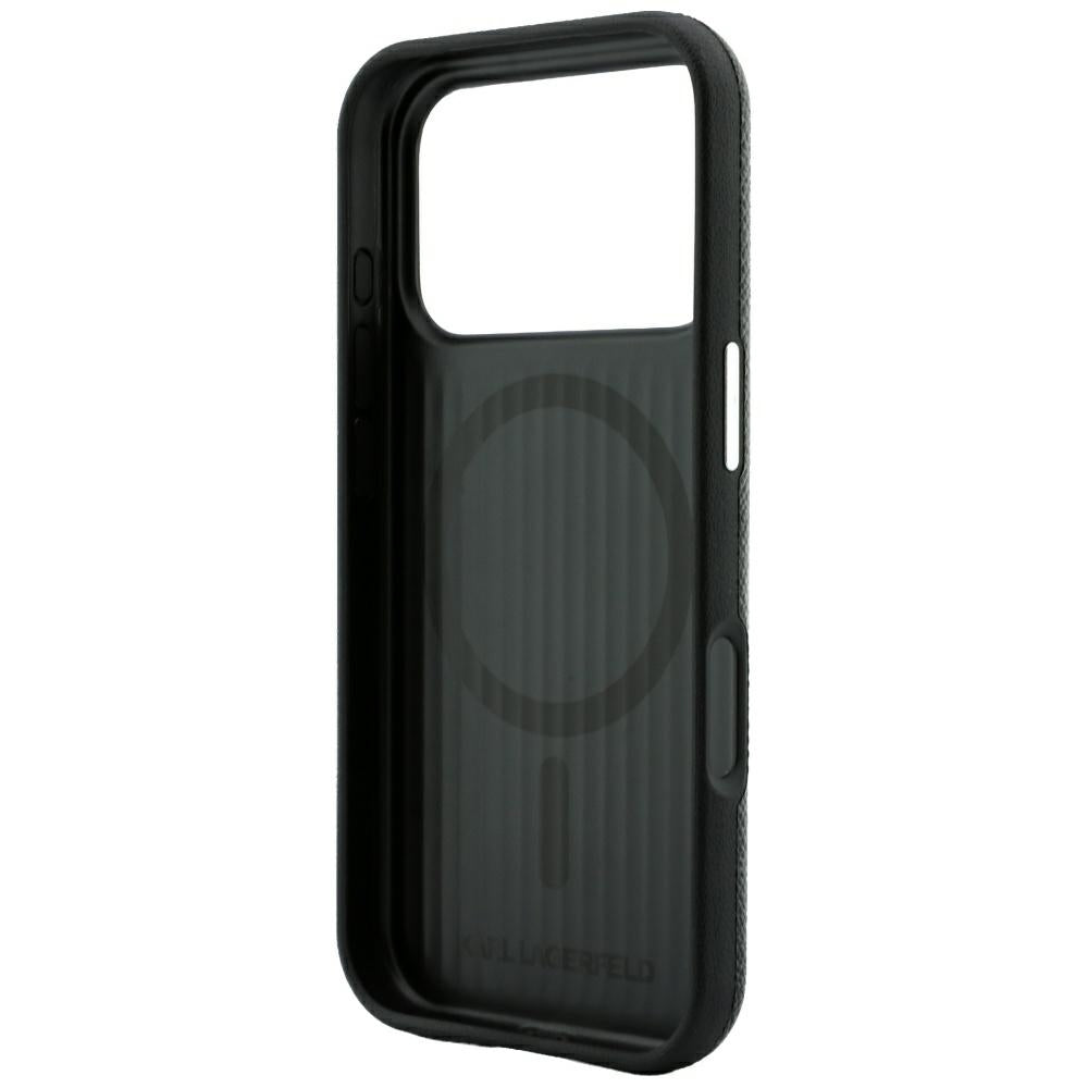 Coque MagSafe pour Apple iPhone 18 Pro Max / 17 Pro Max, Karl Lagerfeld, Grained Embossed Ring, noire