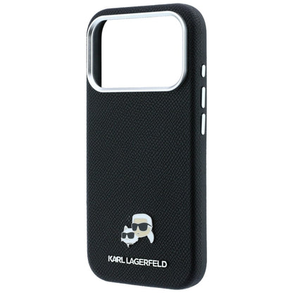 Coque MagSafe pour Apple iPhone 18 Pro Max / 17 Pro Max, Karl Lagerfeld, Grained KC Heads, Noire