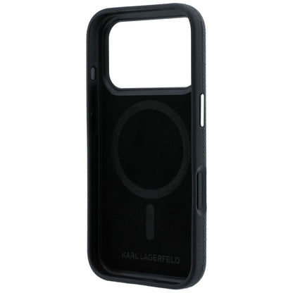 Coque MagSafe pour Apple iPhone 18 Pro Max / 17 Pro Max, Karl Lagerfeld, Grained KC Heads, Noire