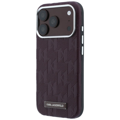 Coque MagSafe pour Apple iPhone 18 Pro Max / 17 Pro Max, Karl Lagerfeld, Logo en résine mono grainée, Bordeaux