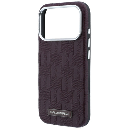 Coque MagSafe pour Apple iPhone 18 Pro Max / 17 Pro Max, Karl Lagerfeld, Logo en résine mono grainée, Bordeaux