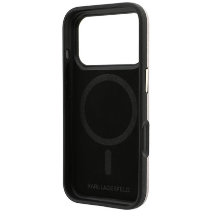 Coque MagSafe pour Apple iPhone 18 Pro Max / 17 Pro Max, Karl Lagerfeld, logo en résine grainée, rose
